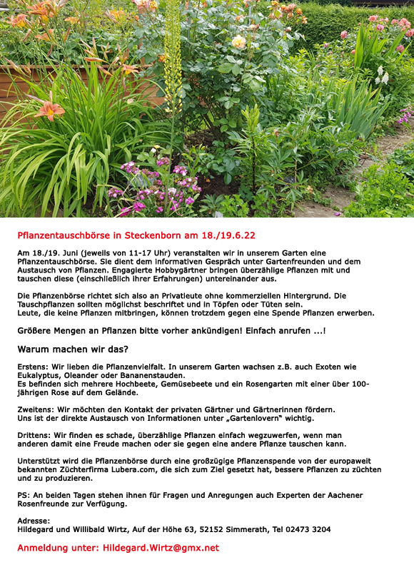 Pflanzentauschbörse Simmerath/Steckenborn